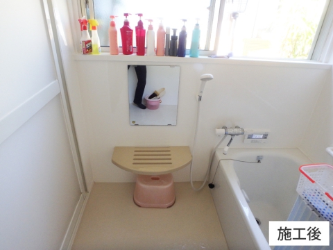 熊本市南区（Ｔ様邸）　浴室　鏡・洗面器置台取付